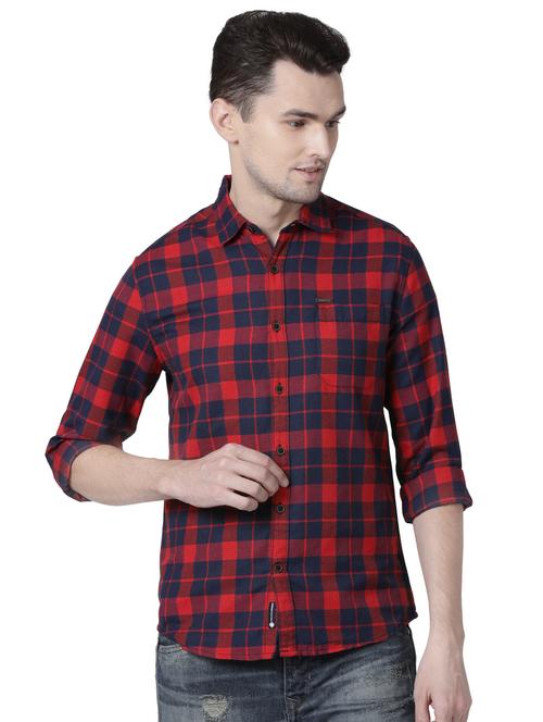 red checkered casual shirt - 16497277 - Very Small Image - 1