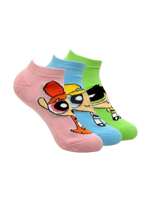 women pack of 3 printed ankle length socks - 16497754 - Very Small Image - 1