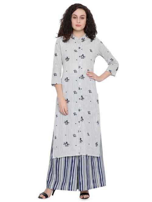 floral printed kurta palazzo set - 16499740 - Very Small Image - 1