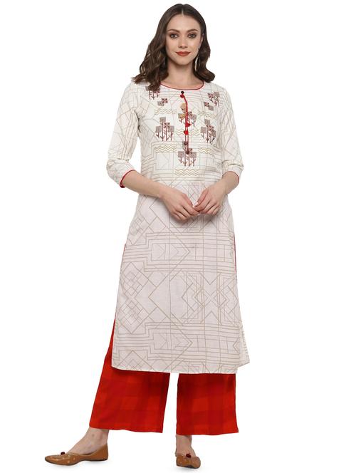 embroidered kurta palazzo set - 16499748 - Very Small Image - 1