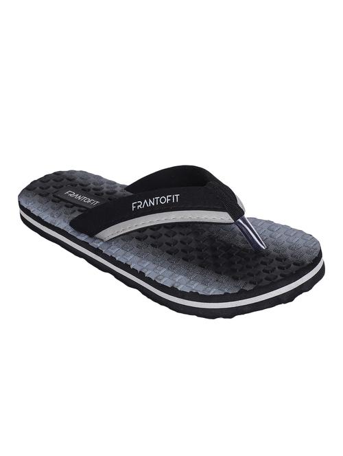 frantofit black leatherette toe separator flip flops - 16499852 - Very Small Image - 1