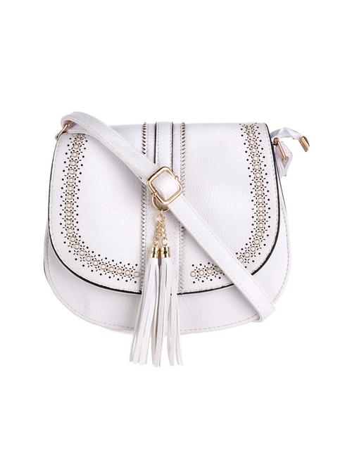 white leatherette (pu) sling bag - 16499898 - Very Small Image - 1