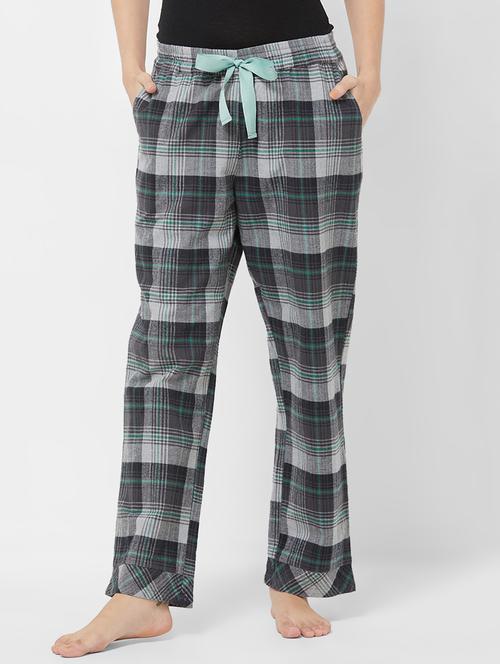 drawstring waist checkered pajama - 16501028 - Very Small Image - 1