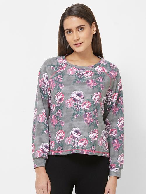 raglan sleeved floral sweatshirt - 16501249 - Very Small Image - 1