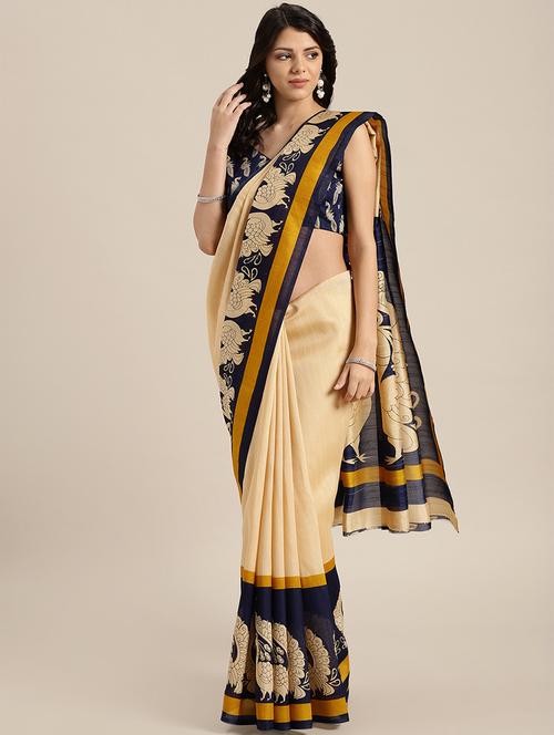 conversation printed saree with blouse - 16501293 - Very Small Image - 1