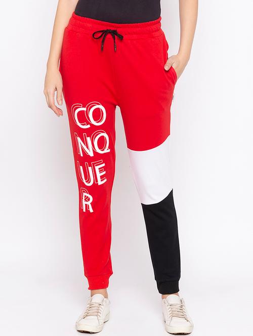 color block text print joggers - 16501375 - Very Small Image - 1