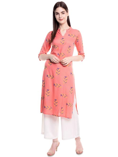 printed kurta with palazzo set - 16501377 - Very Small Image - 1