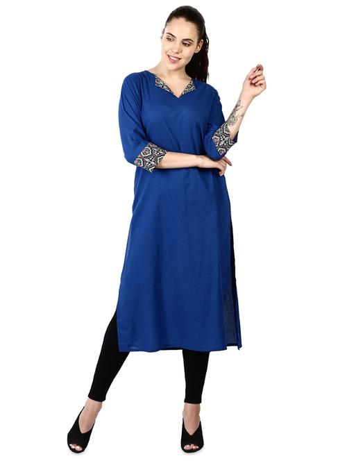 solid straight kurta - 16502307 - Very Small Image - 1