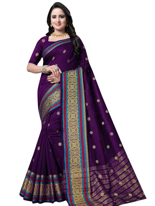 self-design banarasi saree with blouse - 16502481 - Very Small Image - 1
