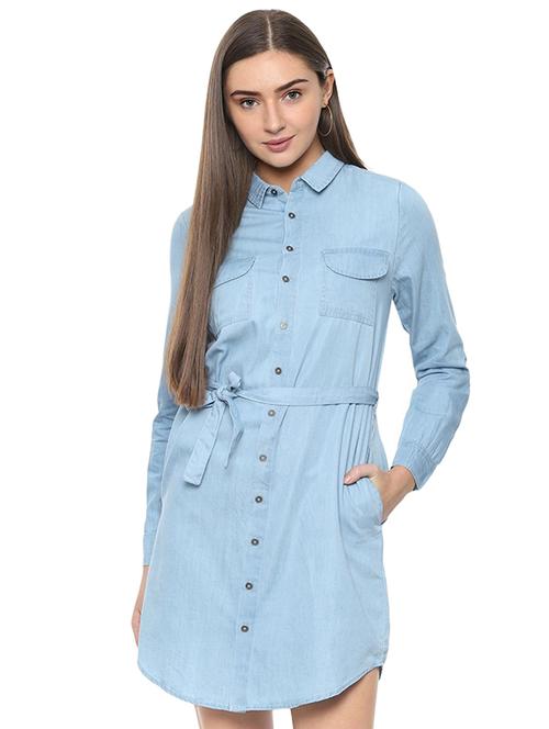 tie knot pocket patch shirt dress - 16504029 - Very Small Image - 1