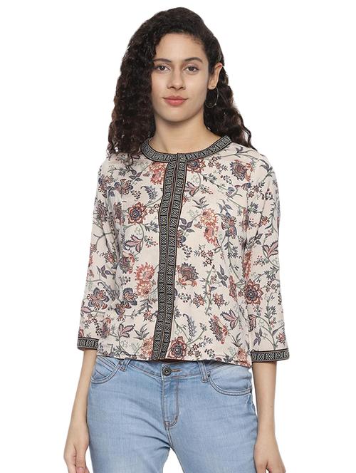 lace detail floral top - 16504128 - Very Small Image - 1