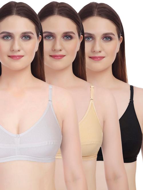 set of 3 floral patch bra - 16504537 - Very Small Image - 1