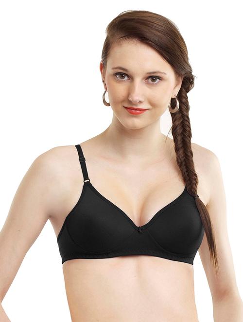 floral patch solid bra - 16504632 - Very Small Image - 1