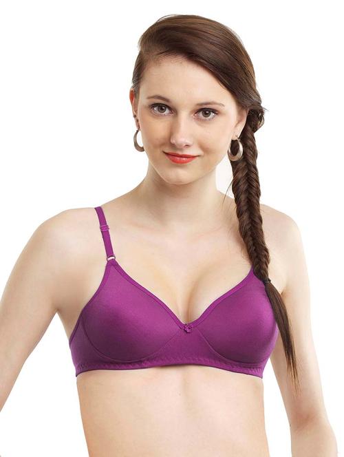 floral patch solid bra - 16504634 - Very Small Image - 1