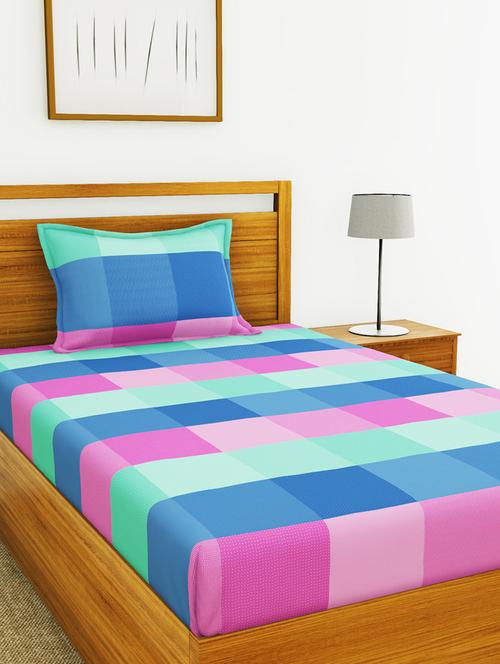 cotton single bedsheet with one pillow cover - 16504670 - Very Small Image - 1