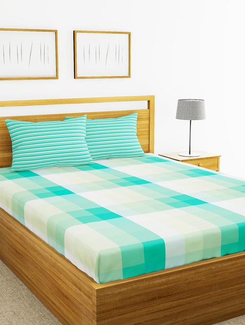 cotton king size double bedsheet with 2 pillow covers. - 16504672 - Very Small Image - 1