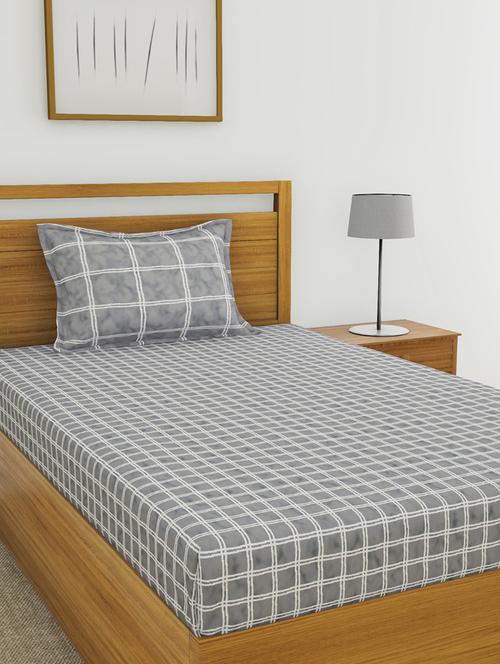cotton single bedsheet with 1 pillow cover. - 16504675 - Very Small Image - 1