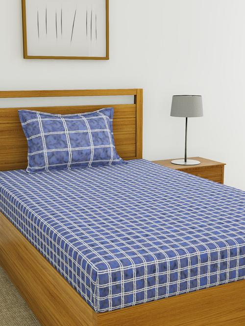 cotton single bedsheet with 1 pillow cover. - 16504676 - Very Small Image - 1