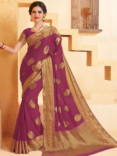 self-design woven saree with blouse - 16504950 - Very Small Image - 1