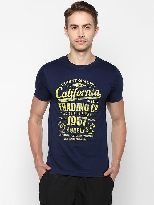 navy blue printed t-shirt - 16505128 - Very Small Image - 1