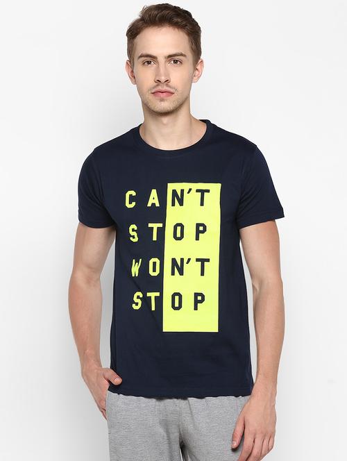navy blue printed t-shirt - 16505130 - Very Small Image - 1
