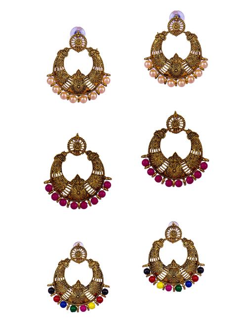 multi colored gold plated combo's. earring - 16505289 - Very Small Image - 1