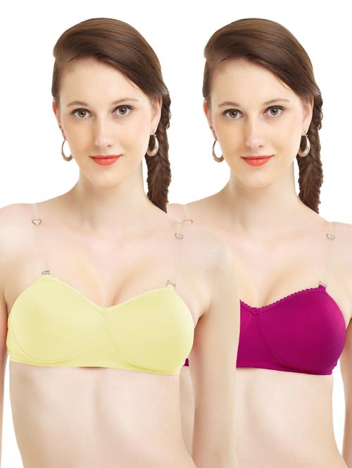 set of 2 floral patch detachable strap bra - 16506245 - Very Small Image - 1