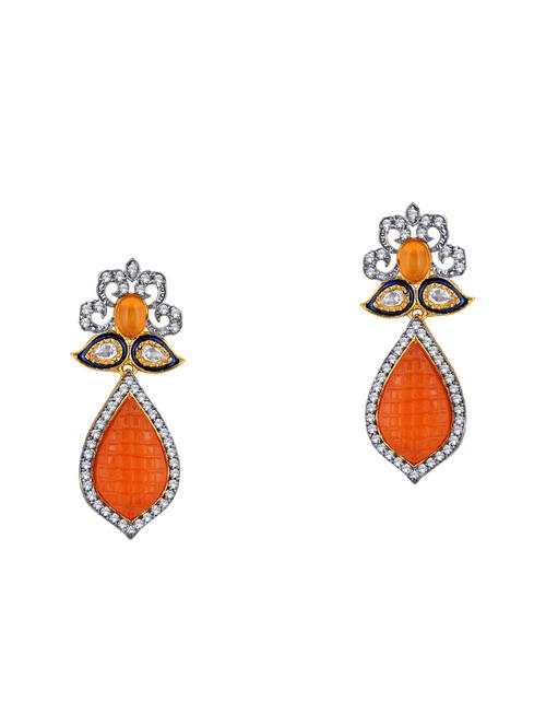 gold brass drop earring - 16506346 - Very Small Image - 1