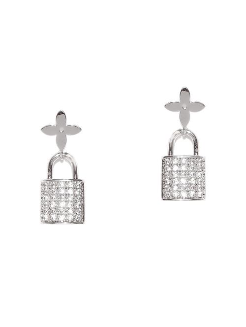 white brass drop earring - 16506360 - Very Small Image - 1