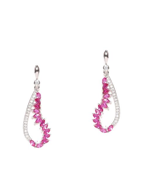 white brass drop earring - 16506365 - Very Small Image - 1
