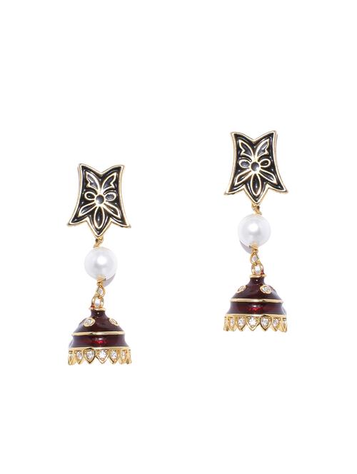 gold brass drop earring - 16506370 - Very Small Image - 1
