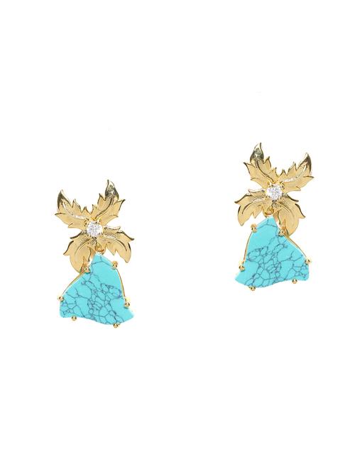 gold brass studs earring - 16506411 - Very Small Image - 1