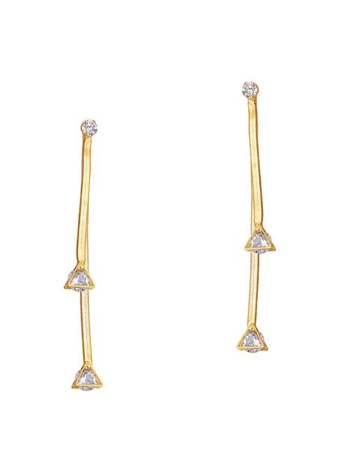 gold metal drop earring - 16506446 - Very Small Image - 1
