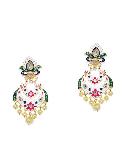 gold metal chandballi earring - 16506488 - Very Small Image - 1