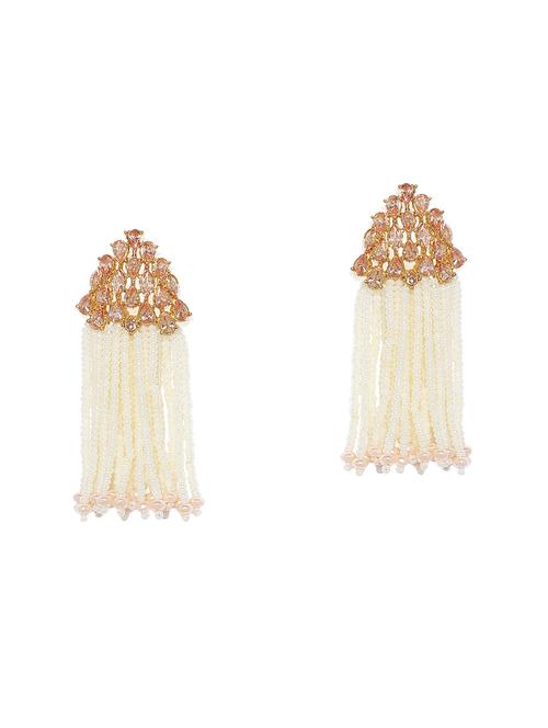 gold brass chandellier earring - 16506524 - Very Small Image - 1