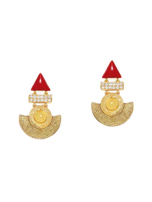 gold brass chandballi earring - 16506531 - Very Small Image - 1