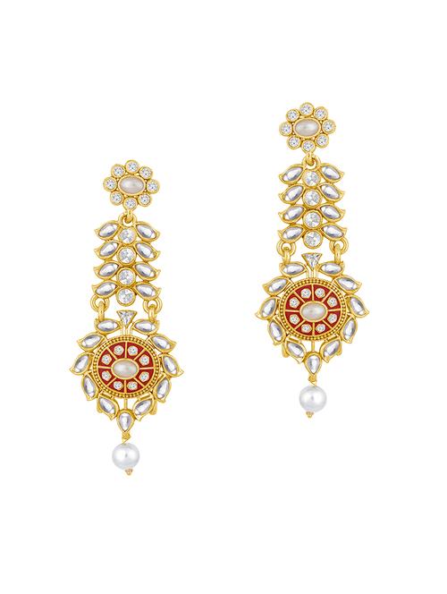 red metal drop earring - 16506626 - Very Small Image - 1