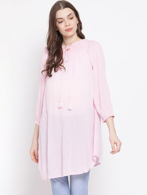 tassel tie up raglan sleeved maternity tunic - 16506898 - Very Small Image - 1