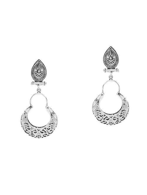 silver metal drop earring - 16506991 - Very Small Image - 1