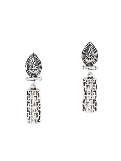silver metal drop earring - 16506997 - Very Small Image - 1