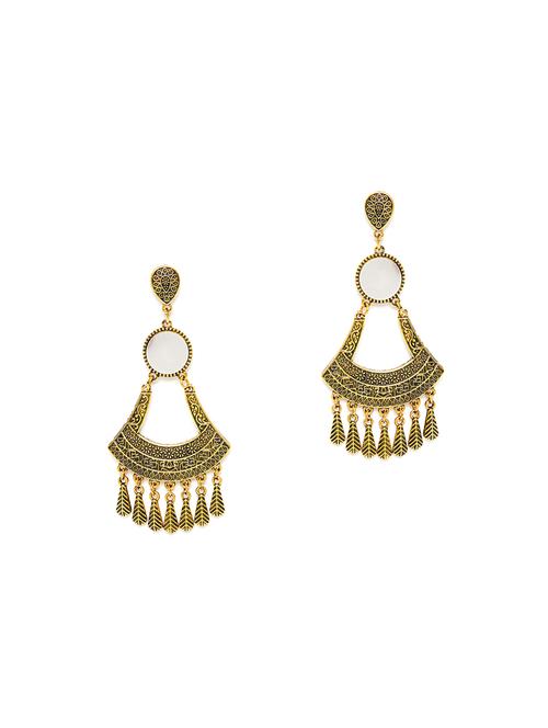 gold metal drop earring - 16507010 - Very Small Image - 1