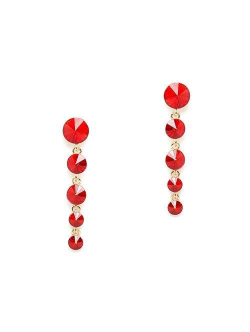 red metal drop earring - 16507013 - Very Small Image - 1