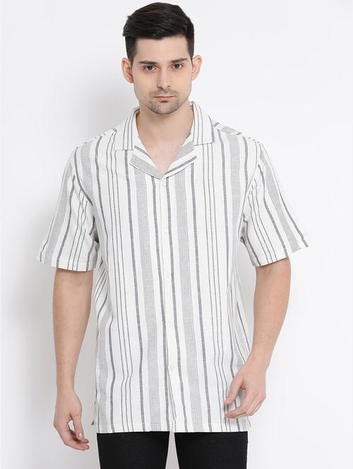 white striped casual shirt - 16507025 - Very Small Image - 1