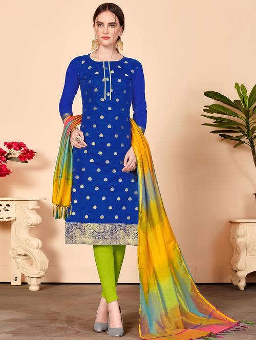 zari work unstitched suit - 16507532 - Very Small Image - 1