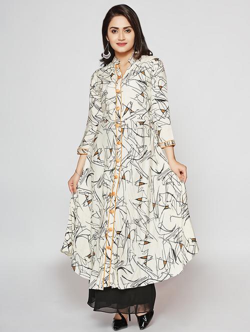 abstract flared kurta - 16508501 - Very Small Image - 1
