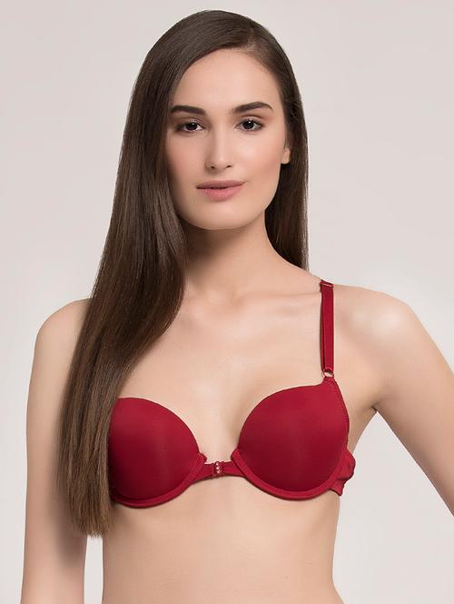 front open solid plunge bra - 16508678 - Very Small Image - 1