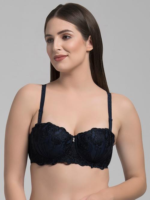 floral laced embellished bra - 16508717 - Very Small Image - 1