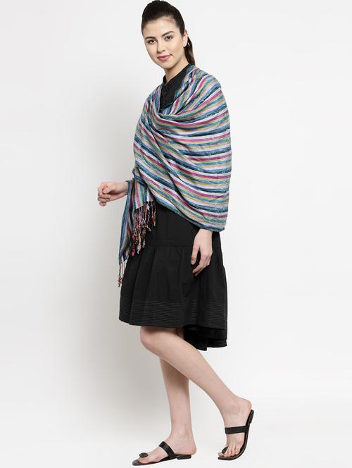 multi colored rayon stole - 16508857 - Very Small Image - 1