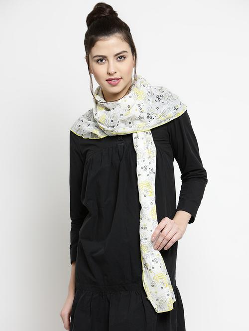 white cotton stole - 16508863 - Very Small Image - 1