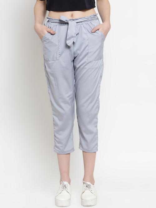 tie up waist solid capri - 16508884 - Very Small Image - 1